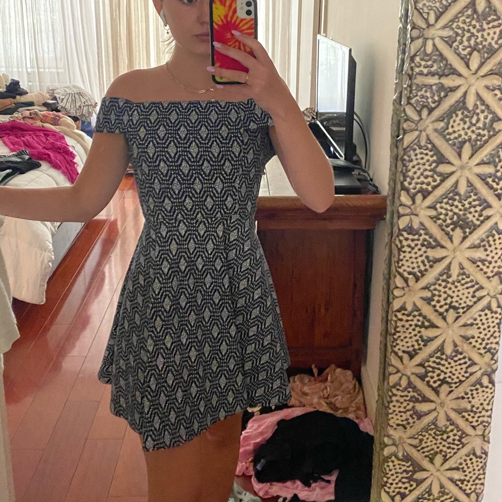 Patterned Off The Shoulder Dress